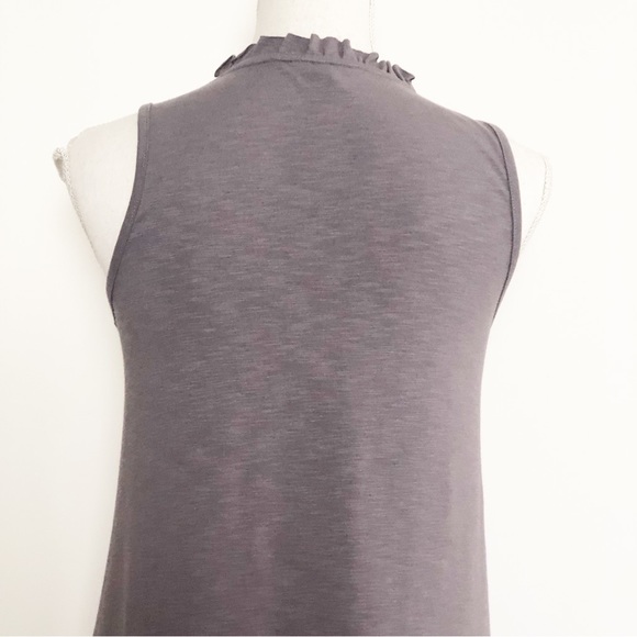 ANTHROPOLOGIE LILLA | P Gray Sleeveless Tank Ruffle Peplum Mini Dress Size XS - Picture 8 of 12